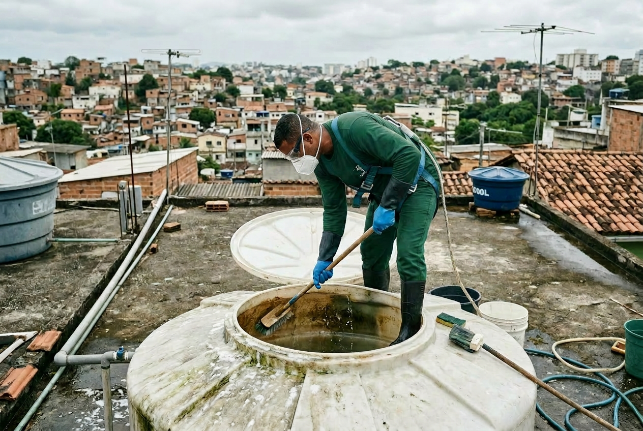Limpeza de Caixa d'Água — equipe Liderança SP em atendimento profissional na Grande SP